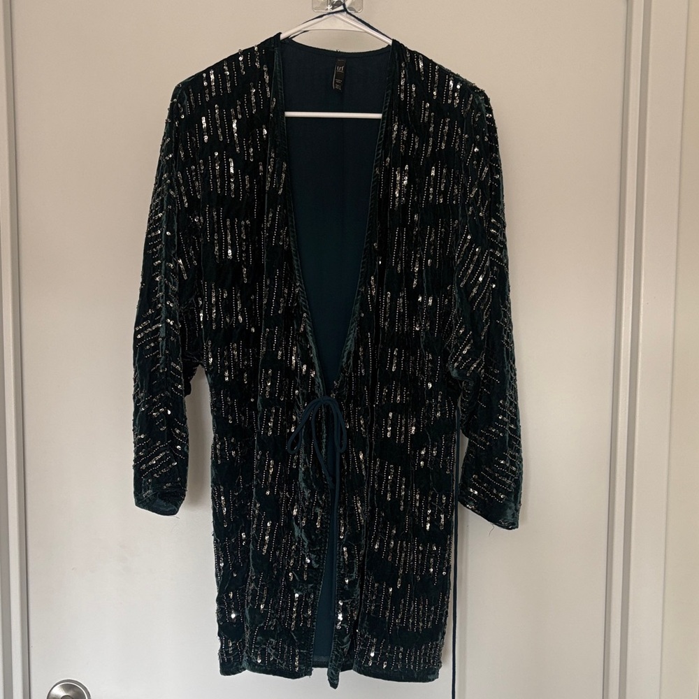 Velvet Sequin Wrap Dress